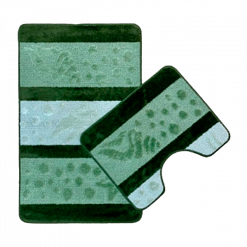 Набор ковриков для ванной, 2 предмета, 60*100/50*60 Green HURREM /Zalel