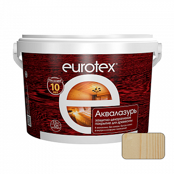 Защитно-декоративное покрытие акриловый Бесцветный  2,5кг Аквалазурь /EUROTEX (4)