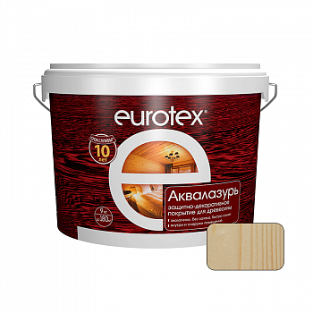 Защитно-декоративное покрытие Бесцветный  9кг Аквалазурь /EUROTEX (1)