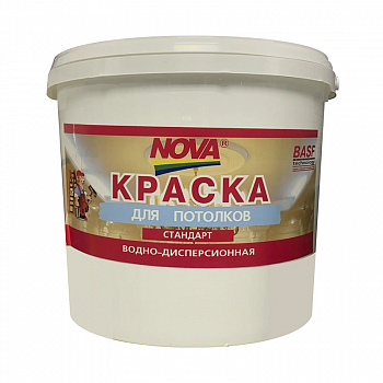 Краска водно-дисперсионная 14кг для потолков Стандарт /NOVA (1)