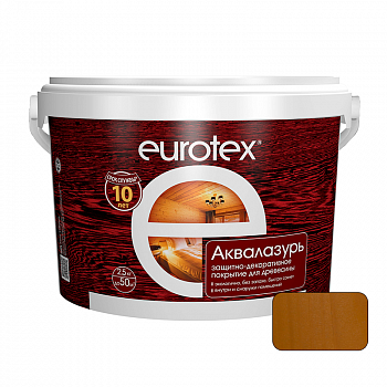 Защитно-декоративное покрытие Дуб  2,5кг Аквалазурь /EUROTEX (4)
