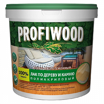 Лак-антисептик водно-дисперсионная для бань и саун влагостойкий 0,9кг /PROFIWOOD