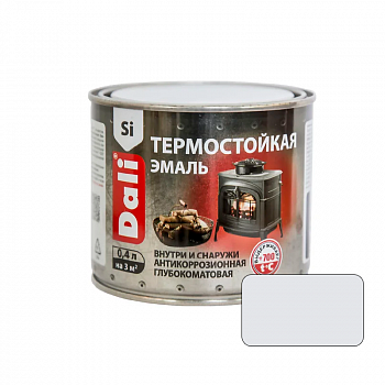 Эмаль термостойкая 0,4кг 600 градусов серебристая DALI (6)