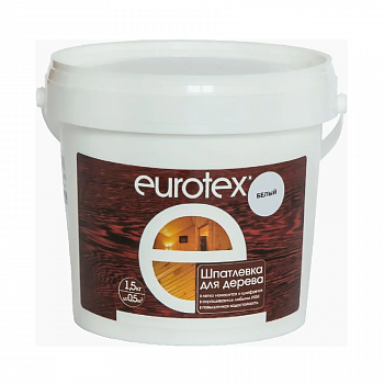 Шпатлевка по дереву Белый 1,5кг водостойкая акриловая EUROTEX (6)