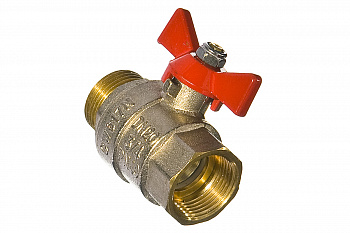 Кран шаровый  (20) 3/4" ВН/НР бабочка, никель /Valtec VT.218.N.05