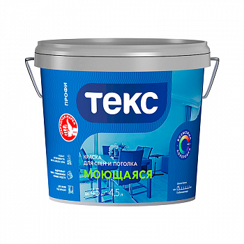 Краска водно-дисперсионная моющаяся, база А, 4,5л (6,9кг) ПРОФИ /ТЕКС (1)