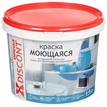 Краска водно-дисперсионная моющаяся  6,5кг интерьерная белая /ОРЕОЛ-Дисконт (2)