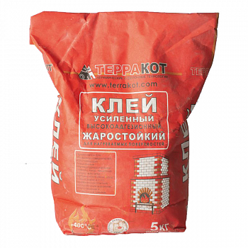 Клей цементный огнестойкий для плитки и природного камня 5кг /Терракот (208)