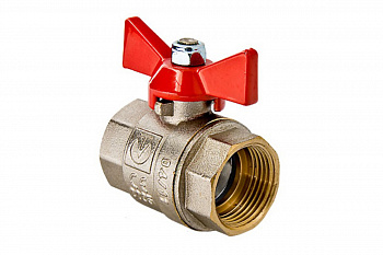 Кран шаровый (20) 3/4" ВН/ВН бабочка, никель /Valtec VT.217.N.05 (1)