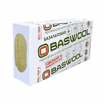 Утеплитель базальтовый  35кг/м3 BASWOOL Лайт 35 (100*1200*600мм) плита (1уп.=6шт=0,432 м3=4,32м2) (16)