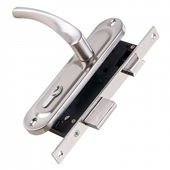 Замок врезной с ручкой матовый никель, ключ LOCKSET16.CRONA.4070-1 SN /PUNTO 41713 (1)