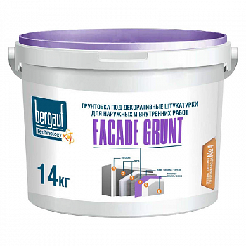 Грунтовка 14кг под декоративную штукатурку, белая, Facade Grunt /Bergauf /Бергауф (1)