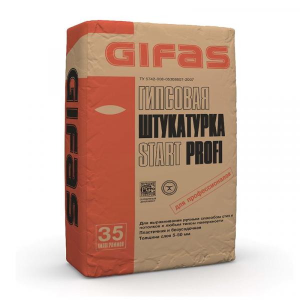 Штукатурка гипс. GIFAS START PROFI белая 35кг (40)