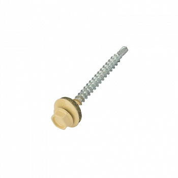 Саморез кровельный RAL 1014 (слоновая кость) 4,8х50(51) с шайбой (200)